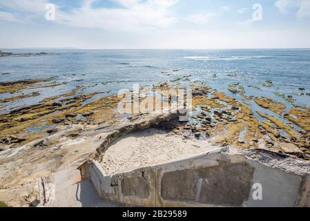 Küstenszene an einem Winternachmittag. La Jolla, Kalifornien, USA. In der Bird Rock-Gemeinde La Jolla. Stockfoto