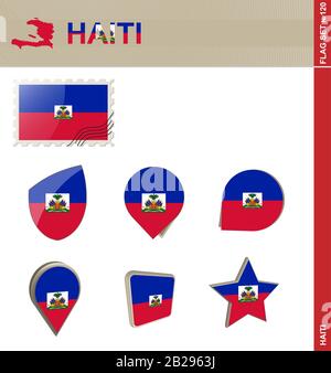 Haiti Flaggensatz, Flaggensatz #120. Vektor. Stock Vektor