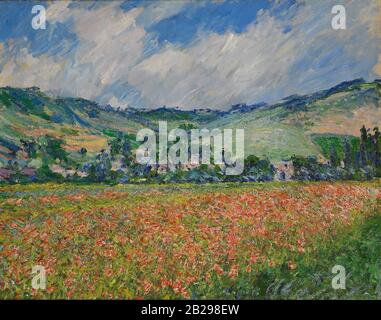 Mohnfeld bei Giverny (1885) Gemälde von Claude Monet - Sehr hohe Auflösung und hochwertige Bilder Stockfoto