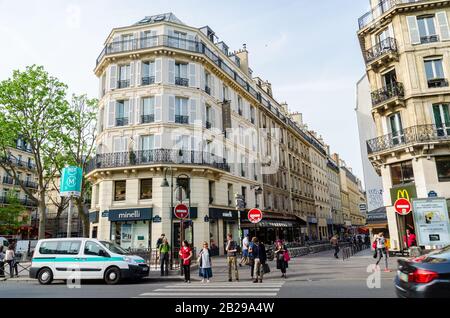 Schöne Straßen irgendwo in Paris Frankreich Stockfoto