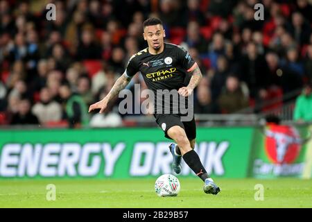 London, ENGLAND - 1. MÄRZ Manchester City Forward Gabriel Jesus im Einsatz während des Carabao Cup-Finales zwischen Aston Villa und Manchester City im Wembley-Stadion, London am Sonntag, 1. März 2020. (Kredit: Jon Bromley / MI News) Foto darf nur für redaktionelle Zwecke in Zeitungen und/oder Zeitschriften verwendet werden, Lizenz für kommerzielle Nutzung erforderlich Credit: MI News & Sport /Alamy Live News Stockfoto