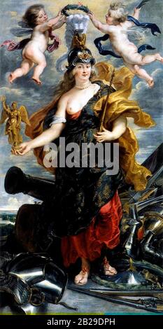 Marie de' Medici (1573-1642) als Triumphkönigin - Peter Paul Rubens, ca. 1625 Stockfoto