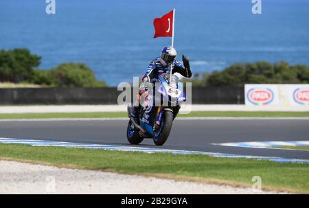 Toprak Razgatlioglu (TUR), Yamaha YZF R1, WorldSBK 2020. Tissot Superpole. Phillip Island Circuit, Victoria, Australien. Februar 2020 Stockfoto