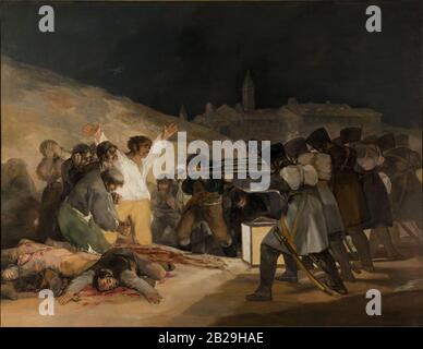 Der Dritte Mai (El tres de Mayo de 1803en Madrid) (1814) Gemälde von Francisco Goya - Sehr hohe Auflösung und Qualitätsbild Stockfoto