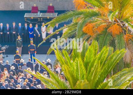 Montevideaner, URUGUAY, MÄRZ - 2020 - Luftbild des Feiergesetzes Annahme von Lacalle Pou Herrera als neuem präsidenten der uruguayischen republik Stockfoto