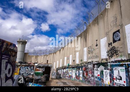 Die Trennmauer in Bethlehem, Palästina Stockfoto