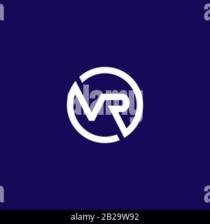 Abstraktes vr-Logo, modernes und sauberes vr-Initialen-Logo Stock Vektor