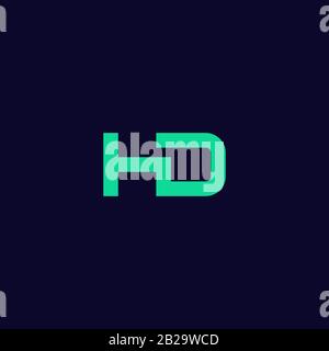 Abstraktes hd-Logo, sauberes und modernes hd-Initialen-Logo Stock Vektor