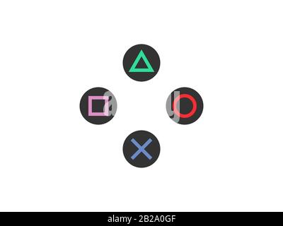 Symbol für die Gamepad-Steuerungstasten. Vektorgrafiken, flaches Design. Stock Vektor