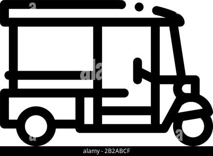 Tuk Tuk Thailand Transport Icon Thin Line Vector Stock Vektor