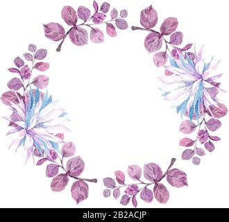 Einladung. Hochzeit oder Geburtstag Karte. Floral frame. Aquarell Hintergrund mit Blumen. Stock Vektor