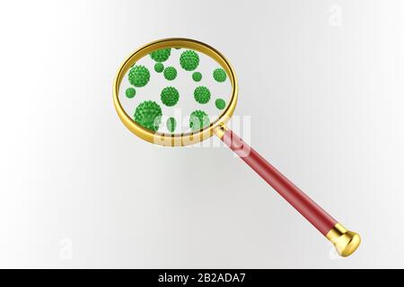 3D-Rendering von ansteckenden HIV-AIDS, Flur oder Coronavirus. Coronavirus von Chine Stockfoto