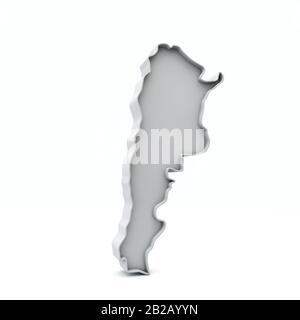 Argentina Simple 3D-Karte in weißem Grau. 3D-Rendering Stockfoto