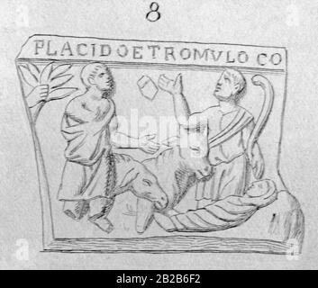 Dieses Erleichterung gehört zu den ältesten bekannten Darstellungen der Geburt Jesu. Sie wurde bei Ausgrabungen in Split in Dalmatien während der Herrschaft der Österreichisch-Ungarischen Monarchie auf einem Sarkophag gefunden. Stockfoto