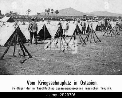 Während des Russisch-Japanischen Krieges: Lager russischer Truppen in Ostasien. Stockfoto