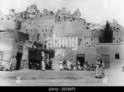 Die Altstadt von Siwa im Nordwesten Ägyptens. Das Bild wurde als Propaganda von Kriegsreporter L. Koch aufgenommen. Stockfoto