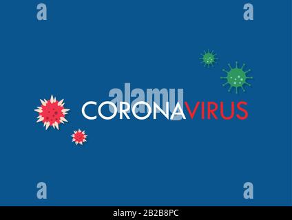 Corona Virus-Poster auf blauem Hintergrund. 2019 Roman Coronavirus (2019-nCoV) Konzept. Vektordarstellung Stock Vektor