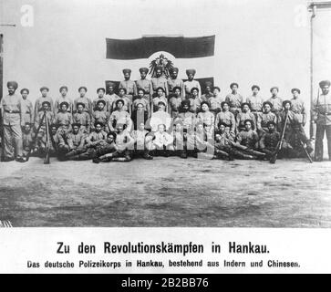 Gruppenfoto des Deutschen Polizei-Corps in Hankou während der chinesischen Revolution. Stockfoto