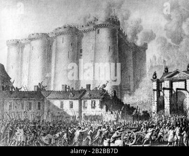 Französische Revolution: Stürmen der Bastille am 14.07.1789. Stockfoto