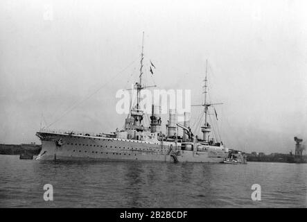 SMS Prinz Adalbert war ein großer Kreuzergeschwader der deutschen Kaiserlichen Marine. Sie war ein Kreuzergeschwader der Prinz-Adbert-Klasse. Sie war von 1904/05 bis 1915 im Dienst. Stockfoto