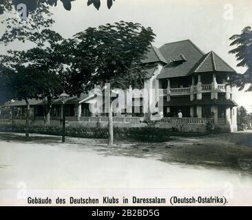 Das Gebäude des "Deutschen Clubs" in Daressalam, im damaligen deutschen Ostafrika, heute Tansania. Das Foto ist undatiert. Stockfoto