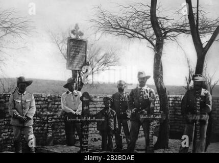 Deutscher Friedhof in Südwestafrika für Soldaten, die im Kampf gegen die aufständischen Hereros gefallen sind. Stockfoto