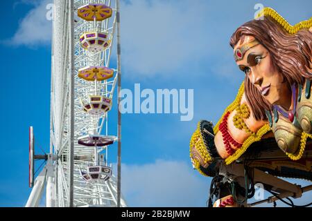 Wien, Österreich - 29.11.2019: Vergnügungspark im Prater (Wien), Riesenrad Stockfoto