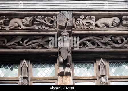 Detail des Herrenhauses "Manoir de la Salamandre" in Etretat an der Alabasterküste Stockfoto