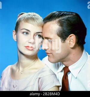 Paul NEWMAN Ehefrau Joanne Woodward, amerikanische Filmschauspielerin um 1960 Stockfoto