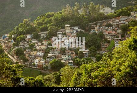 Favela Cosme Velho in Rio de Janeiro, Brasilien Stockfoto