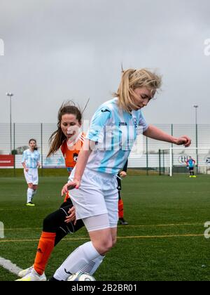 North Lanarkshire, Schottland, Großbritannien. März 2020: SWF Championship South League Match zwischen Gartcairn Womens gegen Edinburgh Caledonia Women. Stockfoto