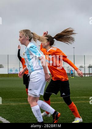 North Lanarkshire, Schottland, Großbritannien. März 2020: SWF Championship South League Match zwischen Gartcairn Womens gegen Edinburgh Caledonia Women. Stockfoto