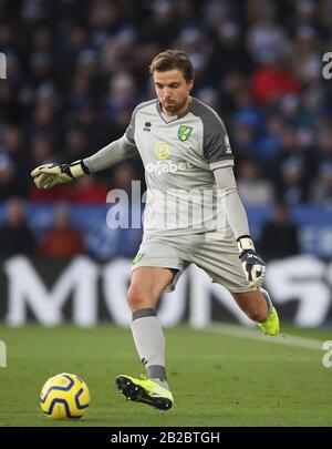 Norwich City Torwart Tim Krul während der Premier League Spiel im King Power Stadion, Leicester. Stockfoto