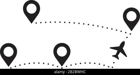 Symbolvorlage für Flugzeuglinie in schwarzer Farbe editierbar. Symbol für Fluglinie Symbol für flache Vektorgrafiken für Grafik- und Webdesign. Stock Vektor
