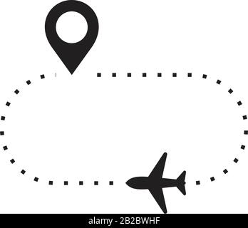 Symbolvorlage für Flugzeuglinie in schwarzer Farbe editierbar. Symbol für Fluglinie Symbol für flache Vektorgrafiken für Grafik- und Webdesign. Stock Vektor