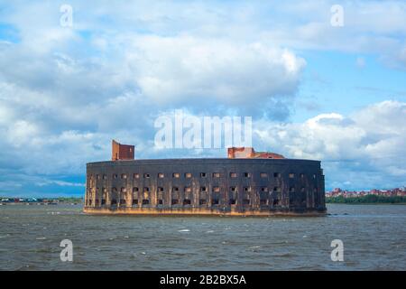 Marine fort Alexander 1 auf der Insel in der Kronstädter saint-petersburg am Sommer, der Tag. Touristenattraktion in Sankt Petersburg, Russland Stockfoto