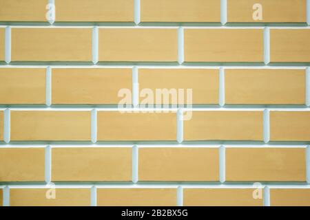 Beige Ziegel wand Textur. Neue, saubere beige Steine Hintergrund Stockfoto