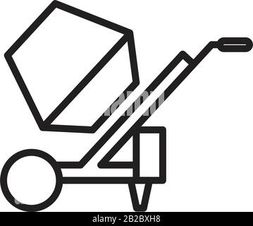 Betonmischer Symbolvorlage schwarz Farbe editierbar. Betonmischer Symbol Symbol Flache Vektorgrafik für Grafik- und Webdesign. Stock Vektor