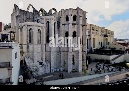 Lissabon, Portugul - 25. April 2019:Die Ruinen des Carmo Convent, Lissabon Stockfoto