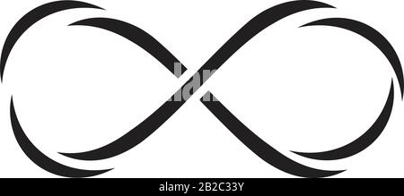 Infinity-Symbol-Vorlage schwarz Farbe editierbar. Infinity-Symbol Symbol Symbol Flache Vektordarstellung für Grafik- und Webdesign. Stock Vektor