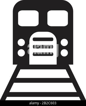 Zugsymbol-Vorlage in schwarzer Farbe editierbar. Train Icon Symbol Flat Vector Illustration für Grafik- und Webdesign. Stock Vektor