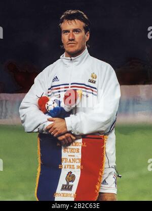 Didier DESCHAMPS French zog sich Fußballer und Manager für die Nationalmannschaft Frankreichs zurück Stockfoto