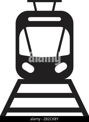 Zugsymbol-Vorlage in schwarzer Farbe editierbar. Train Icon Symbol Flat Vector Illustration für Grafik- und Webdesign. Stock Vektor