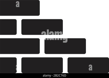 Backsteine Symbolvorlage schwarz Farbe editierbar. Bricks Symbol Symbol Flat Vector Illustration für Grafik- und Webdesign. Stock Vektor