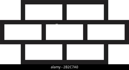 Backsteine Symbolvorlage schwarz Farbe editierbar. Bricks Symbol Symbol Flat Vector Illustration für Grafik- und Webdesign. Stock Vektor