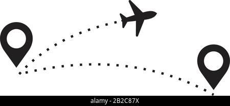 Symbolvorlage für Flugzeuglinie in schwarzer Farbe editierbar. Symbol für Fluglinie Symbol für flache Vektorgrafiken für Grafik- und Webdesign. Stock Vektor