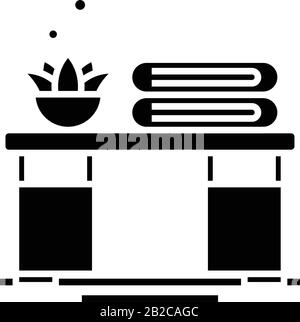 Schwarzes Symbol im Wohnzimmer, Konzeptabbildung, Vektor-Flachsymbol, Glyph-Zeichen. Stock Vektor