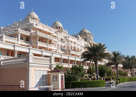 Dubai, VAE-7. NOVEMBER: Kempinski Hotel and Residences Palm Jumeirah. Das Hotel befindet sich auf der Westhalbmonde von Palm Island Dubai. Diese Insel hat Direk Stockfoto