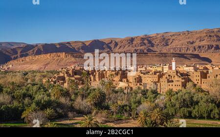 Die alte Medina und Kasbah von Tinghir im Südosten von Marokko Stockfoto