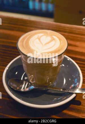 Hot Art Latte Vintage Ton Stockfoto